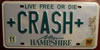 New Hampshire Vanity CRASH License Plate