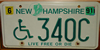 New Hampshire Handicapped wheelchair License Plate