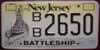 New Jersey Battleship License Plate
