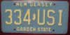 New Jersey Garden State License Plate