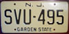New Jersey Reflectorized License Plate