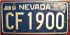 Nevada 1960-1961 passenger car License Plate