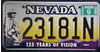 Nevada 125 Years of Vision License Plate