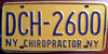New York Chiropractor License Plate