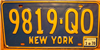 New York Vintage Blue License Plate