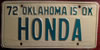 Oklahoma personalized License Plate