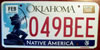Oklahoma New Flat Native America License Plate