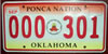 Oklahoma Ponca Nation Indian Tribe License Plate