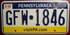 Pennsylvania  Visit License Plate