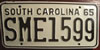 South Carolina 1965 Passenger License Plate