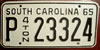 South Carolina 1965 4-Ton License Plate