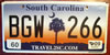 South Carolina travel2sc.com License Plate