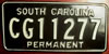 South Carolina Permanent License Plate