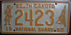 South Dakota  1969 National Guard License Plate