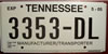 Tennessee Manufacturer Transporter License Plate
