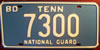 Tennessee National Guard License Plate