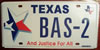 Texas And Justice For All License Plate