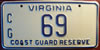 Virginia Coast Guard Reserve License Plate