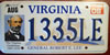 Virginia General Robert E. Lee License Plate