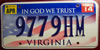 Virginia In God We Trust License Plate
