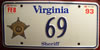 Virginia Sheriff License Plate