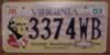 Virginia George Washington Bicentennial License Plate