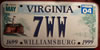 Virginia Williamsburg License Plate
