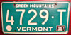 Vermont Green Mountains License Plate