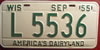 Wisconsin 1955 License Plate
