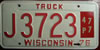 Wisconsin 1976 Truck License Plate
