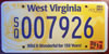West Virginia Sesquicentennial 150 Years Anniversary License Plate