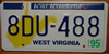 West Virginia Wild Wonderful Map License Plate