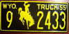 Wyoming 1955 Truck License Plate