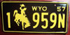 Wyoming 1957 License Plate