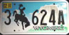 Wyoming Devils Tower Cowboy License Plate