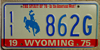 Wyoming American West Bicentennial License Plate