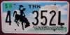 Wyoming  Cowboy Truck License Plate